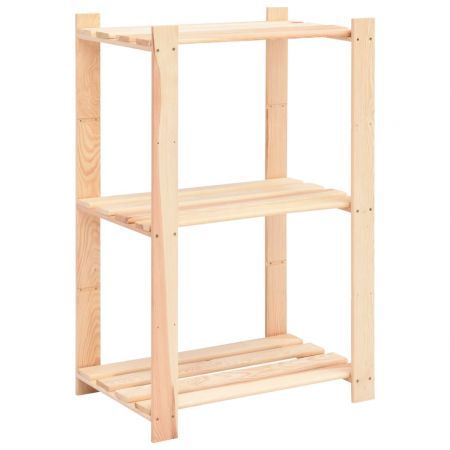 3-Tier Storage Racks 5 pcs 60x38x90 cm Solid Wood Pine 150 kg