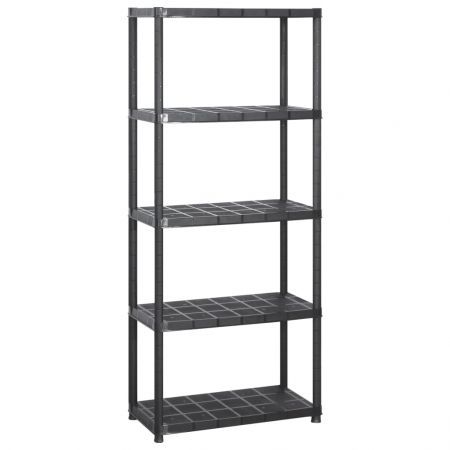 Storage Shelf 5-Tier Black 213x38x170 cm Plastic