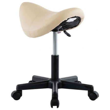 Work Stool Cream Faux Leather