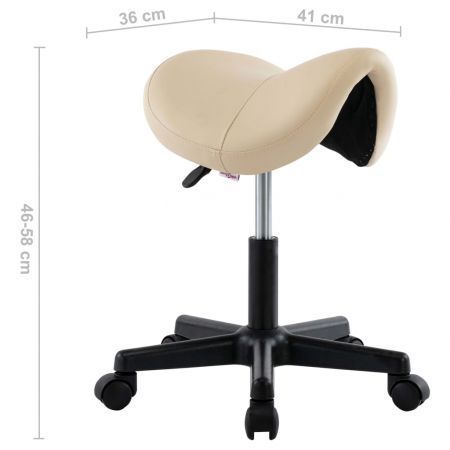 Work Stool Cream Faux Leather