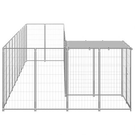 Dog Kennel Silver 7.26 m² Steel