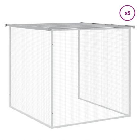 Chicken Cage with Roof Light Grey 603x98x90 cm Galvanised Steel