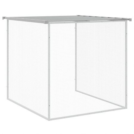 Chicken Cage with Roof Light Grey 603x98x90 cm Galvanised Steel