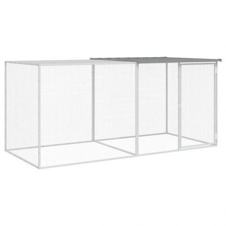 Chicken Cage with Roof Light Grey 203x98x90 cm Galvanised Steel