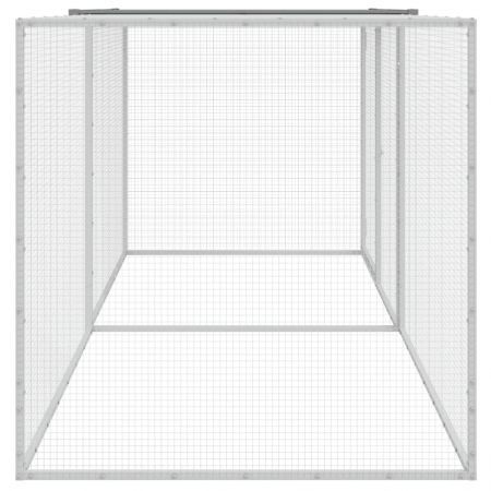 Chicken Cage with Roof Light Grey 203x98x90 cm Galvanised Steel