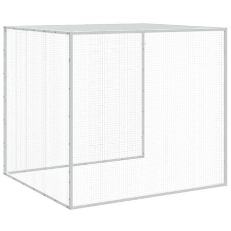 Chicken Cage with Roof Light Grey 203x98x90 cm Galvanised Steel