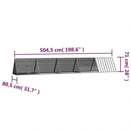 Rabbit Cage Anthracite 504.5x80.5x71 cm Galvanised Steel