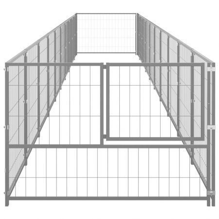 Dog Kennel Silver 10 m² Steel