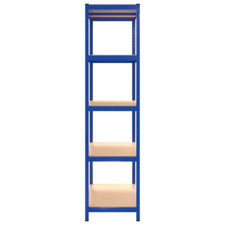 5-Layer Shelves 4 pcs Blue Steel&Engineered Wood