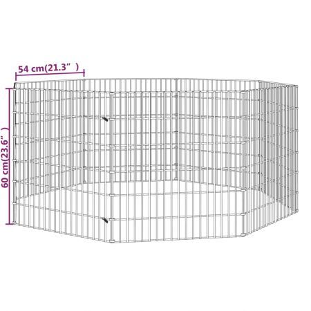 Free Range Animal Enclosure 8-Panel 54x60 cm Galvanised Iron