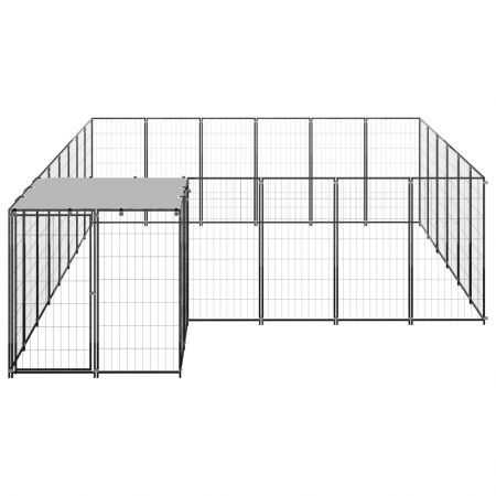 Dog Kennel Black 12.1 m² Steel