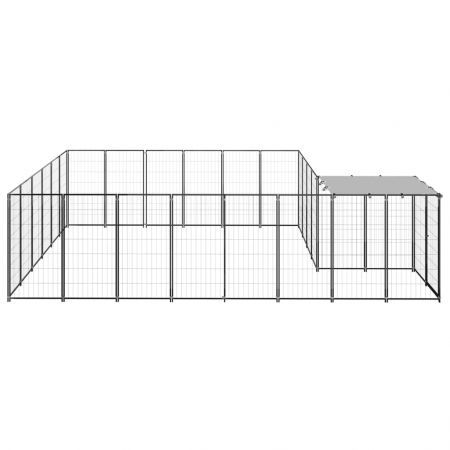 Dog Kennel Black 12.1 m² Steel