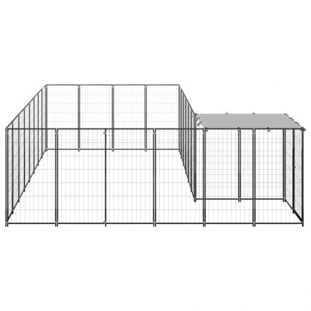 Dog Kennel Black 10.89 m² Steel