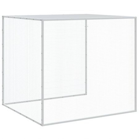 Chicken Cage with Roof Light Grey 603x98x90 cm Galvanised Steel