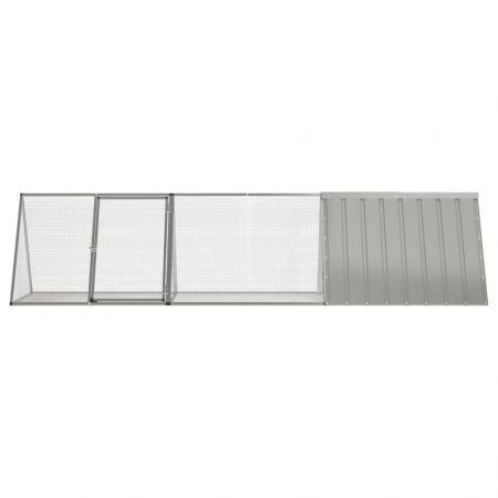 Rabbit Cage Grey 302.5x80.5x71 cm Galvanised Steel