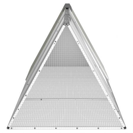 Rabbit Cage Grey 302.5x80.5x71 cm Galvanised Steel