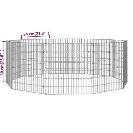 Free Range Animal Enclosure 10-Panel 54x60 cm Galvanised Iron