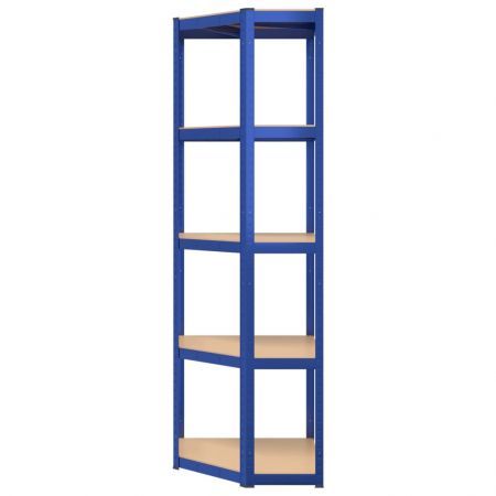 5-Layer Shelves 5 pcs Blue Steel&Engineered Wood