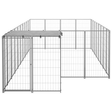 Dog Kennel Silver 10.89 m² Steel