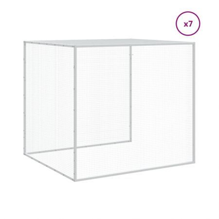 Chicken Cage with Roof Light Grey 803x98x90 cm Galvanised Steel