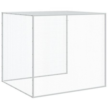 Chicken Cage with Roof Light Grey 803x98x90 cm Galvanised Steel