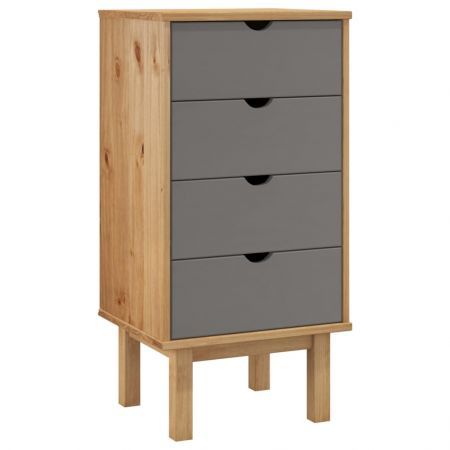 Drawer Cabinet OTTA Brown&Grey 45x39x90cm Solid Wood Pine