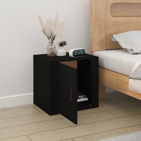 Bedside Cabinet Black 50x39x47 cm