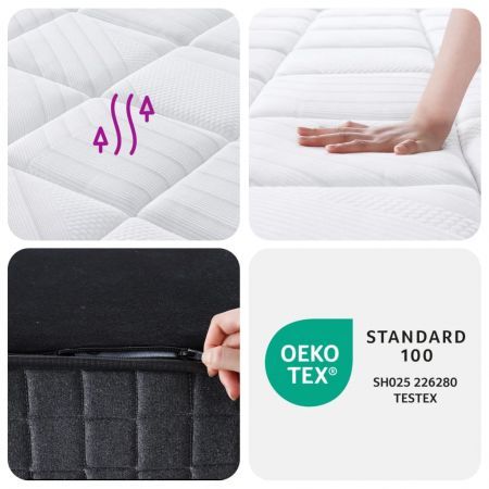 Pocket Spring Mattress Medium Firm 90x190 cm