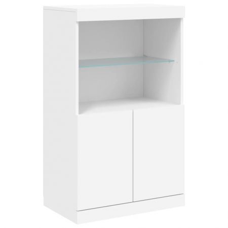 Sideboard with LED Lights White 60.5x37x100 cm