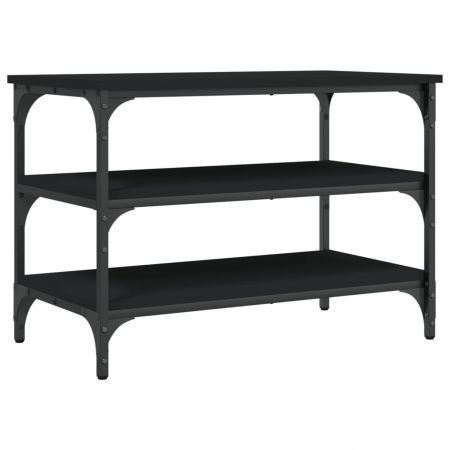 Shoe Bench Black 70x38.5x49 cm Engineered Wood