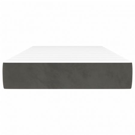 Pocket Spring Bed Mattress Dark Grey 90x190x20 cm Velvet