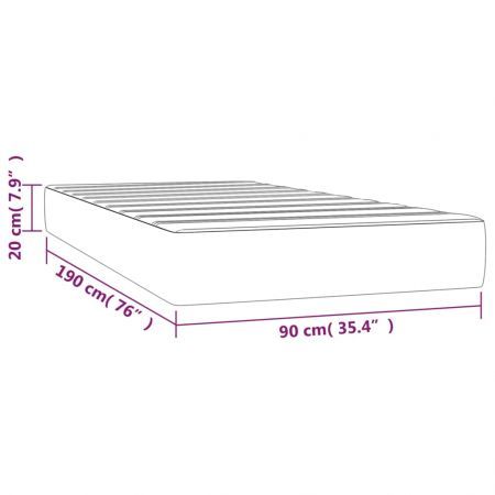 Pocket Spring Bed Mattress Dark Grey 90x190x20 cm Velvet