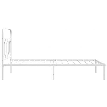 Metal Bed Frame with Headboard White 106x203 cm King Single Size