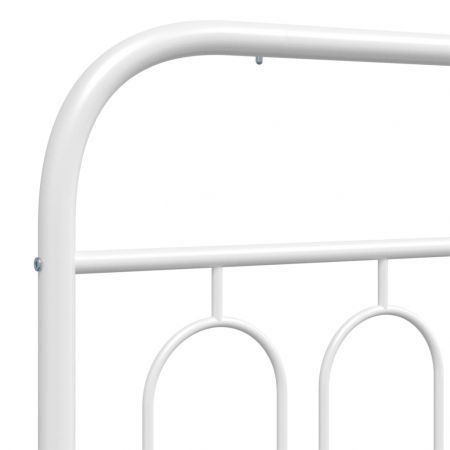 Metal Bed Frame with Headboard White 106x203 cm King Single Size