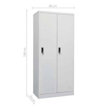 Wardrobe Light Grey 80x50x180 cm Steel