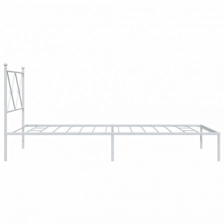 Metal Bed Frame with Headboard White 106x203 cm King Single Size