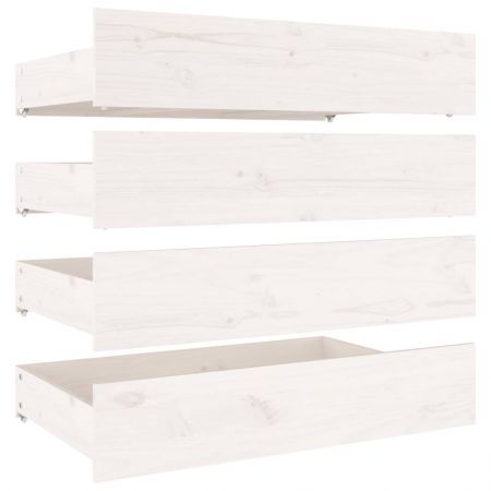 Bed Frame with Drawers White 183x203 cm King Size