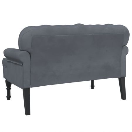 Bench with Backrest Dark Grey 119.5x64.5x75 cm Velvet