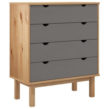 Drawer Cabinet OTTA Brown&Grey 76.5x39.5x90cm Solid Wood Pine