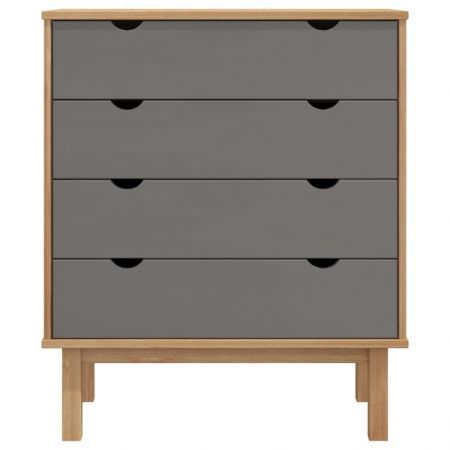 Drawer Cabinet OTTA Brown&Grey 76.5x39.5x90cm Solid Wood Pine