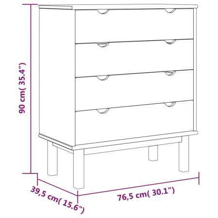 Drawer Cabinet OTTA Brown&Grey 76.5x39.5x90cm Solid Wood Pine