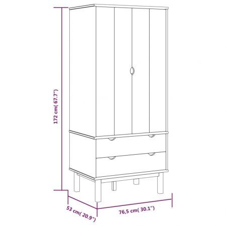 Wardrobe OTTA 76.5x53x172 cm Solid Wood Pine