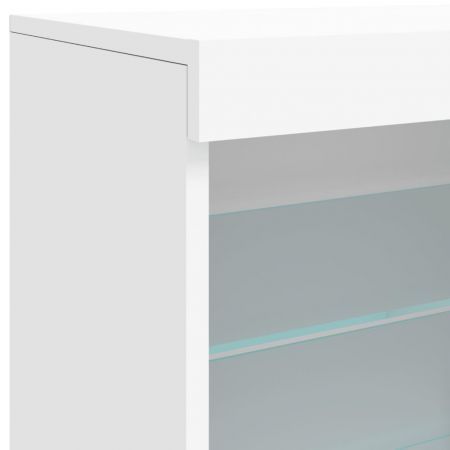 Sideboard with LED Lights White 60.5x37x67 cm