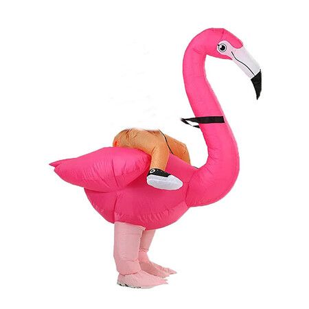 Halloween Inflatable Flamingo Costume,Funny Halloween Blow Up Costume,Christmas Costume, Suitable for Height 150-190 CM