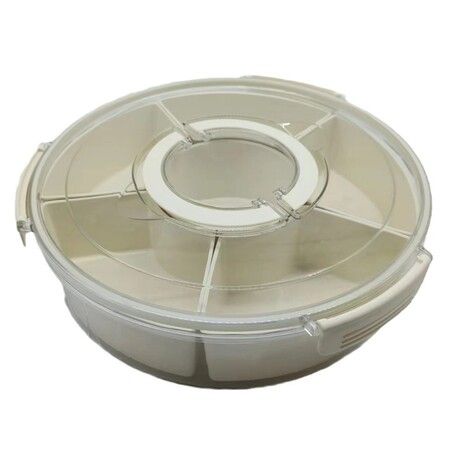 Divided Serving Tray with Lid and Handle,Large Snack Spinner, Multi Purpose Food Platter for Charcuterie Veggie Fruit