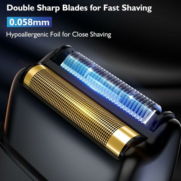 Electric Razor for Men Face, Electric Shavers for Men, Foil Shaver with 3 Adjustable Speeds, Black