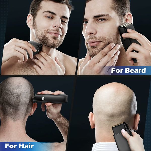 Electric Razor for Men Face, Electric Shavers for Men, Foil Shaver with 3 Adjustable Speeds, Black