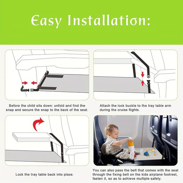 Kids Airplane Bed Seat Extender Folding Design for Emergency Aisle Window Seats