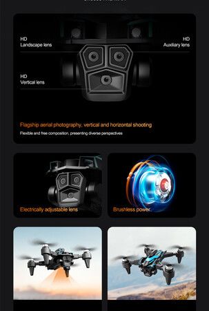 2024 new 4K HD Lens 3 Cameras 360 Obstacle Avoidance Remote Control LCD Screen Dual Batteries Altitude Holding Gravity Sensor Trajectory Automatic Takeoff