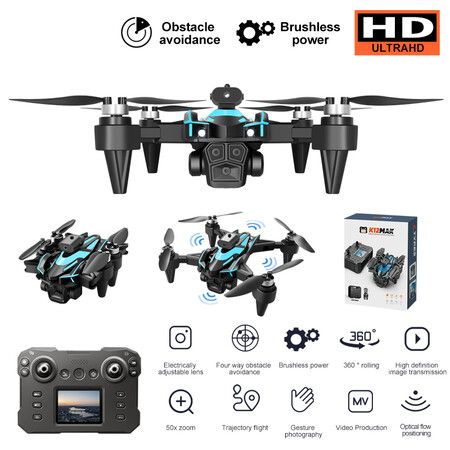 2024 new 4K HD Lens 3 Cameras 360 Obstacle Avoidance Remote Control LCD Screen Dual Batteries Altitude Holding Gravity Sensor Trajectory Automatic Takeoff